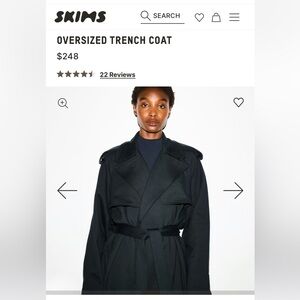 NWT Skims 🖤Oversized Trench Coat